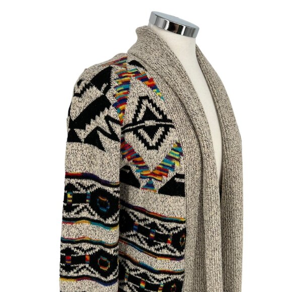 Northern Angel Anthropologie Aztec Southwest Cardigan Sweater Beige Size Small - Picture 5 of 9